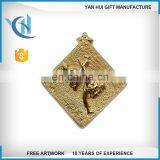 no Enamel Colors Embossed Die Struck Lapel Pin With Crystals thumbnail-2