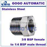 High Quality Quick Coupler 3/8 Female to 1/4 Male Thread Adapters SUS304 Stainless Steel Straight Galvanized Steel Pipe Fittings thumbnail-2