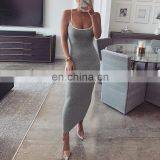 New Women's Contrast Color Strap Sexy Exposed Backpack Hip Slim Dress Women thumbnail-3