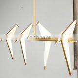 Modern Paper Crane Metal Chandelier LED Bird Design Pendant Lamp For Restaurant Living Room thumbnail-3