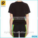 Customized Wholesale Lady Rainbow-striped Fashion Sport T Shirt 2016 thumbnail-3