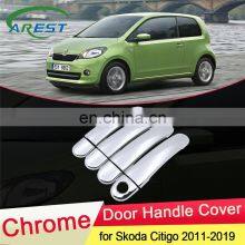 for Skoda Citigo 2011 2012 2013 2014 2015 2016 2017 2018 2019 Luxurious Chrome Door Handle Cover Trim Catch Car Set Accessories thumbnail-1
