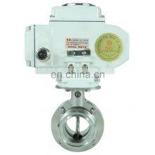 DKV DN15 DN50 Food Grade Thread Connection SS304 316 12V 24V DC 220V AC Electric Actuator Sanitary Butterfly Valve thumbnail-1