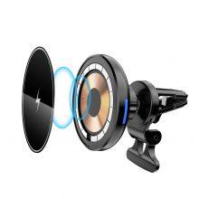 Magnetic Car Wireless Charger Mount for Iphone 12 Qi Wireless Car Charger 15W Fast Charging Phone Car Holder Wireless Charger thumbnail-2