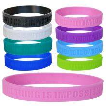 Factory Price Customized Debossed Motivational Quote Water Proof Soft Eco-friendly Sport Adults High Quality Silicone Wristbands thumbnail-4
