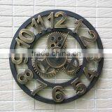Handmade Oversized 3d Retro Rustic Decorative Luxury Art Big Gear Wooden Vintage Large Wall Clock on the Wall for Gift Most Popular thumbnail-2