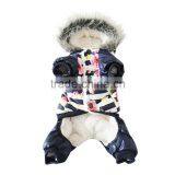 Luxury Fur Flower Cotton Royal Blue Dog Clothes thumbnail-1