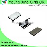 Metal business name card holder with pu leather cover