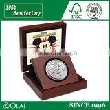 Hot Popular Wooden Award coin Boxes for Memorial coin Display