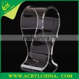 clear 8mm acrylic headphone display stand with polishing, transparent imported plexiglass headset holder with 80*80*240mm