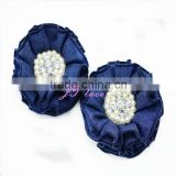 New Hair Jewelry Retro Style Gold Flower, silver artificial denim fabric flower
