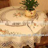 Knit Crochet Ribbon Embroidery Table Cloth