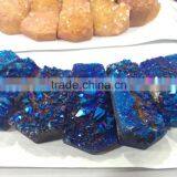 Rectangle Geode Crystal Electronic-plated Pendant Different Color Wine Pink/blue/ Golden Silver/fantasy thumbnail-2