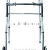 Two Button Easy Folding Aluminum Walker With 5' Castors thumbnail-2