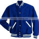 Custom Made Varsity Jacket, Letterman Style College Jacket Blue/White Full Buttons thumbnail-1