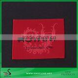 Sinicline Red End Folded Woven Fabric Label for Scarf