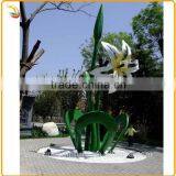 Metal Lily Garden Sculpture Stainless Steel Water Lily Flower Sculpture For Sale thumbnail-1