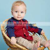 DB2308 dave bella 2015 autumn baby boys fashionable tartan cotton baby tops baby shirts