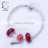 EULNY Wholesale 925 Sterling Silver Slasp Chinese New Year 3mm Leather Bracelet thumbnail-4
