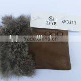 2016 Hot Selling Rabbit Fur Trim Fingerless Leather Glove thumbnail-1
