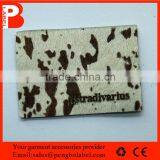 CMYK Printing Embossed Leather Patch With Different Size and Logo