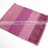 Soft Color Stripe Wool Scarf With Fringe thumbnail-1