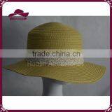 100% Paper Ladies Summer Hat Straw Boater Hat With Lace Quality Choice thumbnail-6