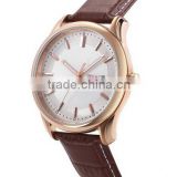 Fashion quartz watch clean design leather wristwatch band you logo