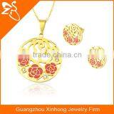 Hot Fashion Cross With Crystal Set Stainless Steel Necklaces and Earrings Set thumbnail-5