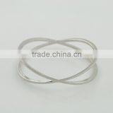 Silver Personalized Women Bracelets With X Shape Crystal Design Bangles thumbnail-2