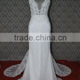 (MY0033) MARRY YOU China Sexy Mermaid Deep V-neck Custom Made Berta Wedding Dress Sale With Detachable Train