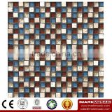 IMARK White Color Marble Mosaic Tiles Mix Green and Red Crystal Glass Mosaic Tiles for Wall Decoration Code IXGM8-065