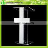 DDL-0039 ISO9001 Shenzhen Factory Wholesale SGS Test Clear Church Pulpit for Sale thumbnail-1