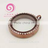30 mm Coffee Color Stainless Steel Magnet Glass Floating Locket for Locket Floating Charm thumbnail-2