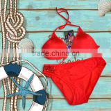 Balneaire red color sexy crystal accessory bikini