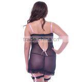 Plus Size Black Pure Silk Lingerie thumbnail-3