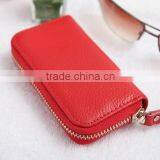 Leather Key Case Wallet 6 Metal Hooks, One Separated Car Key Ring