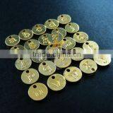 10mm Gold Plated Alloy 26 Round Alphabet Letter Pendant Charm DIY Supplies 1850216 thumbnail-2