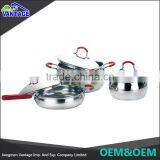 Good Quality Wholesale Mirror Polish 3pcs Cookware Stainless With Silicone Handle thumbnail-3