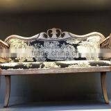 BISINI Wood Carved Double Seater Chair, Elegant Designed Arm Chair, Solid Wood Living Room Sofa Chair (BF01-X1191) thumbnail-3