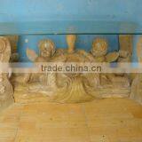 Modern Style Glass Top Hand Carved Marble Base Dining Table thumbnail-6