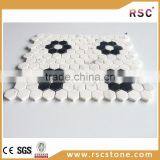 White Hexagon Marble Mosaic Tile thumbnail-3