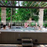 6 Person Party Garden Spa Massage Bathtub with Glass Holder