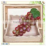 Handle Hole Heart Carving Waving Edge Wooden Tray thumbnail-3