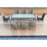 2017 Trade Assurance Display Cabinets Luxury Pvc Rattan Modular Metal Garden Glass Dining Table Set thumbnail-2