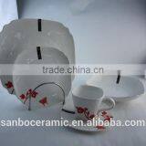 Germany Dinner Set Porcelain Square High Quality With Flower Decal, 47 PCS Dinner Set Chaozhou Manufacturer thumbnail-1