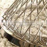 Mirror Silver Stainless Steel Table Base Marble Top Dining Table and Chiar Sets thumbnail-5