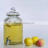 Hot Sell 5L Optic High Quality Glass Beverage Glass Jar With Plastic Tap thumbnail-1