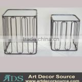 New design metal table with mirror decor, flower reflection