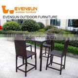 Evensun Rattan Outdoor Patio Plastic Resin Rattan Weaving Wicker High Back Bar Chairs thumbnail-1